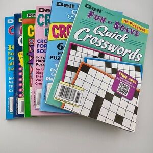 Crossword Puzzle Books New Old Stock, Lot of 6
